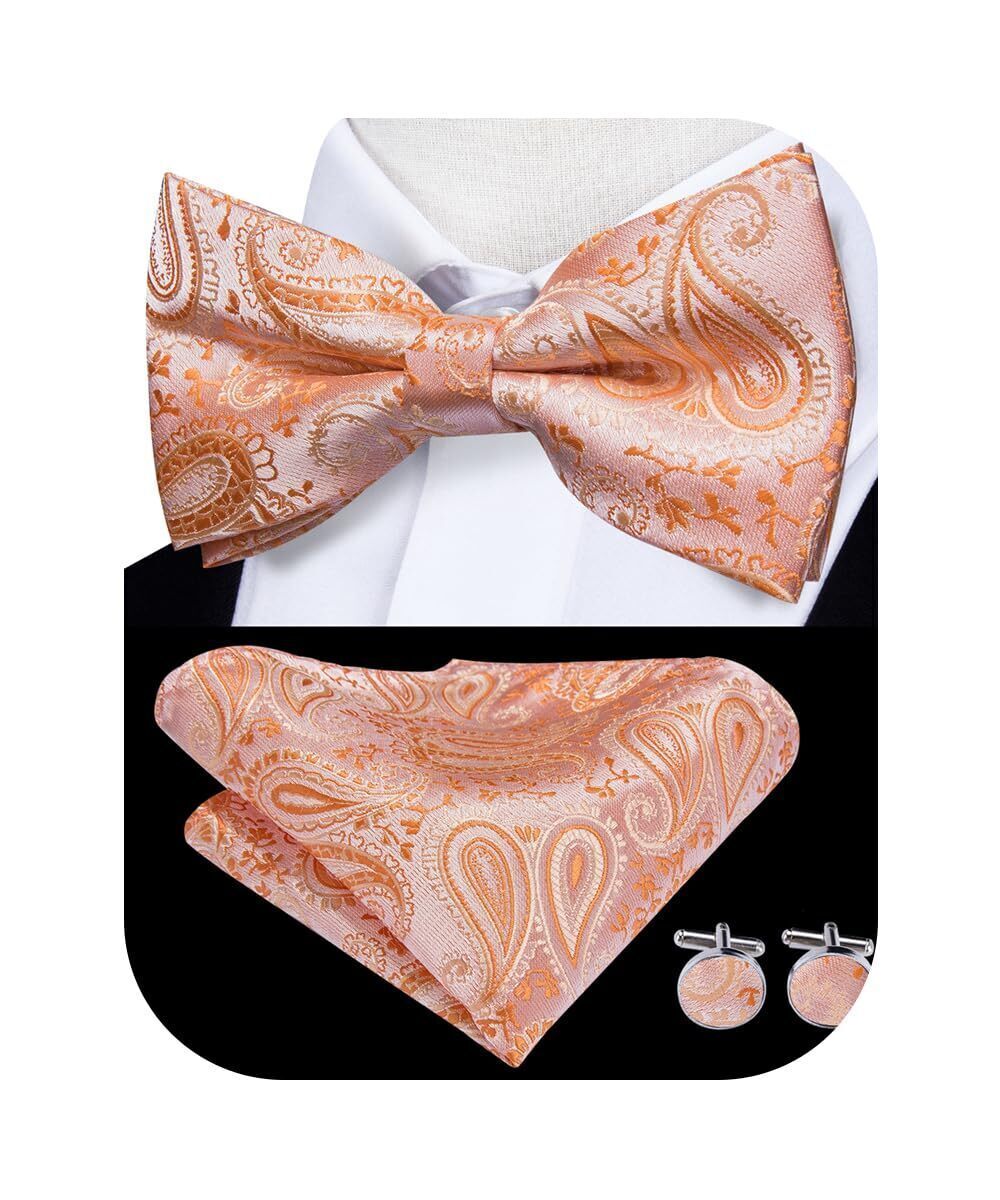9358 Pretied Bow Ties Wedding Formal Bow Tie Handkerchief Cufflinks Lapel